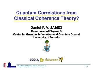Quantum Correlations from Classical Coherence Theory?