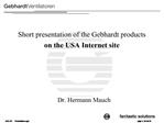 Short presentation of the Gebhardt products on the USA Internet site