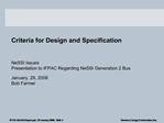 Criteria for Design and Specification