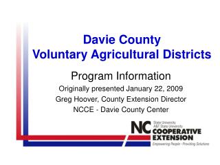 Davie County Voluntary Agricultural Districts