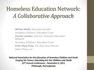 Homeless Education Network: A Collaborative Approach