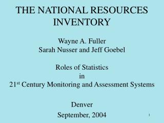 THE NATIONAL RESOURCES INVENTORY