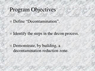 Program Objectives