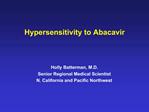 Hypersensitivity to Abacavir