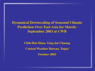 The plan for the CWB dynamical downscaling forecast systems