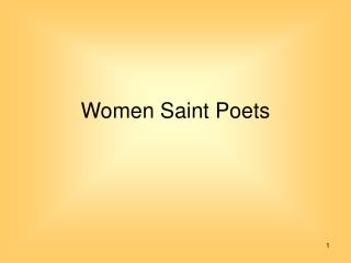 Women Saint Poets
