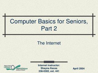 Computer Basics for Seniors, Part 2