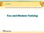 Fax and Modem Training