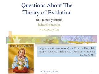 Questions About The Theory of Evolution