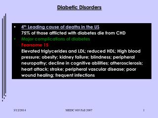 Diabetic Disorders