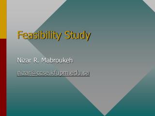 Feasibility Study