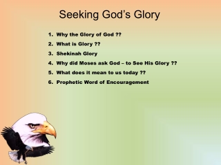 Seeking God’s Glory