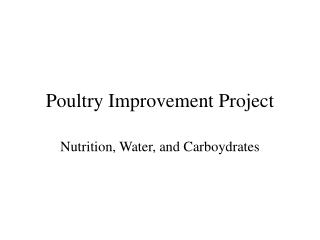 Poultry Improvement Project