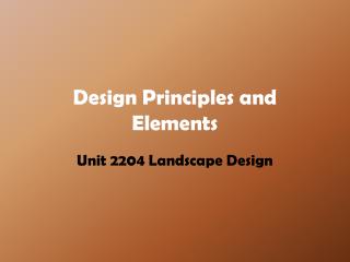 Design Principles and Elements