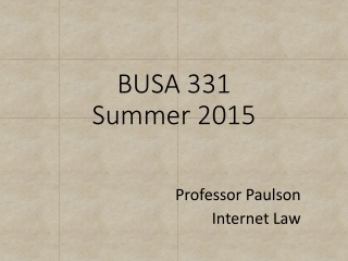 BUSA 331 Summer 2015