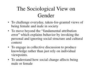 The Sociological View on Gender