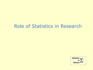 Role of Statistics in Research