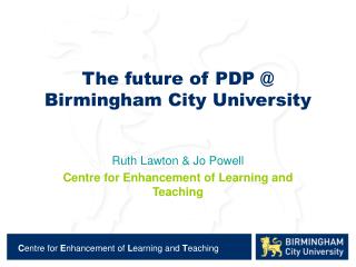 The future of PDP @ Birmingham City University