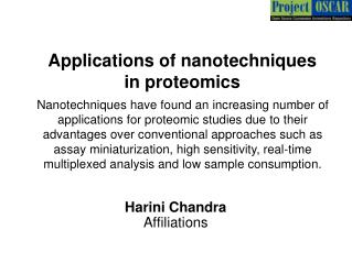 Applications of nanotechniques in proteomics