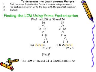 PPT - Finding the LCM Using Prime Factorization PowerPoint Presentation ...