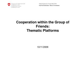 Cooperation within the Group of Friends: Thematic Platforms