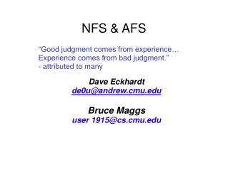 NFS & AFS