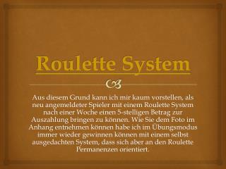 Roulette System