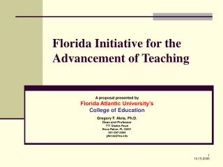 Florida Initiative for the Advancement of Teaching
