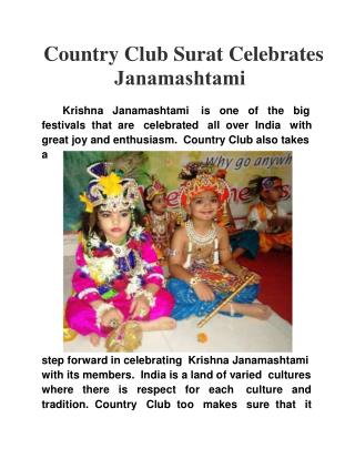 Country Club Surat Celebrates Janamashtami