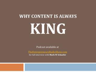 Why content is always king