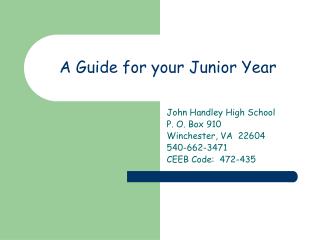 A Guide for your Junior Year