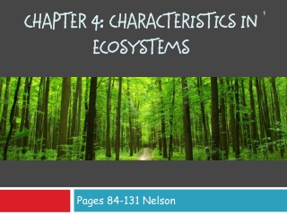 Chapter 4: Characteristics in Ecosystems