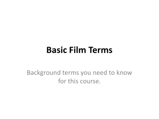 Basic Film Terms
