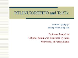 RTLINUX/RTFIFO and Tcl/Tk