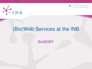 (Bio)Web Services at the INB