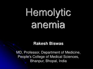 Hemolytic anemia