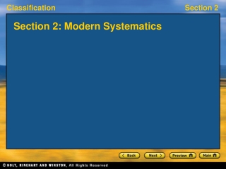 Section 2: Modern Systematics