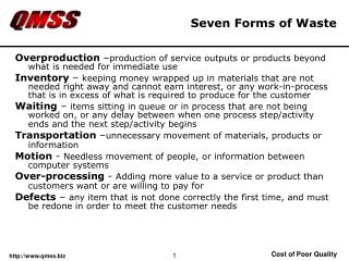 Seven Forms of Waste