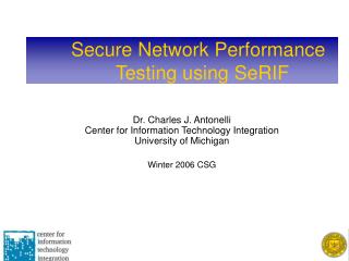 Secure Network Performance Testing using SeRIF
