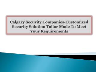 Calgary Security Companies-Customized Security Solution Tail