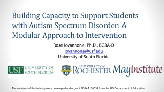 Building Capacity to Support Students with Autism Spectrum Disorder: A