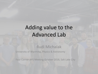 Adding value to the Advanced Lab