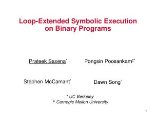 Loop-Extended Symbolic Execution on Binary Programs