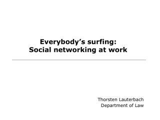 Everybody’s surfing: Social networking at work