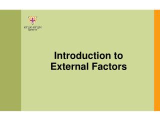 Introduction to External Factors