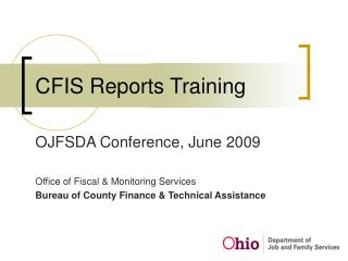 CFIS Reports Training