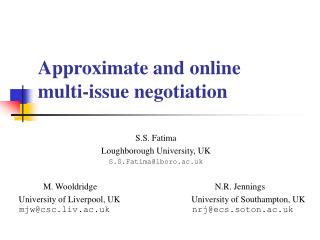 Approximate and online multi-issue negotiation
