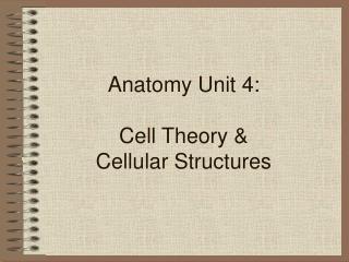 Anatomy Unit 4: Cell Theory & Cellular Structures
