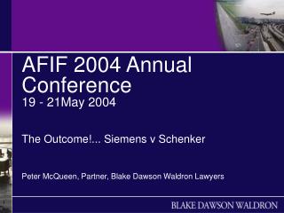 AFIF 2004 Annual Conference 19 - 21May 2004