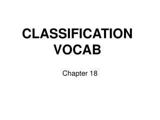 CLASSIFICATION VOCAB